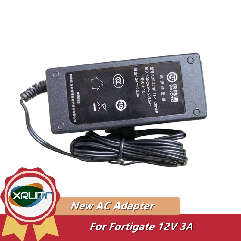 12v 3A 36W AC Adapter Sạc Cho Fortigate Fortinet Tường Lửa FG-60C 60D 90D 50E 60E 30E 80E Nguồn Điện