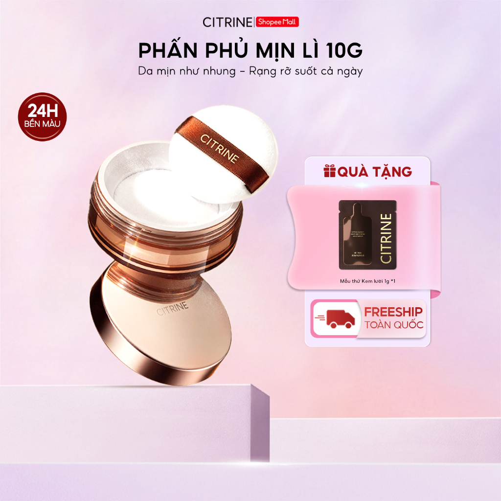 Phấn phủ bột Citrine [10g] – Kiềm dầu, bền màu, mang đến lớp nền tự nhiên cả ngày dài