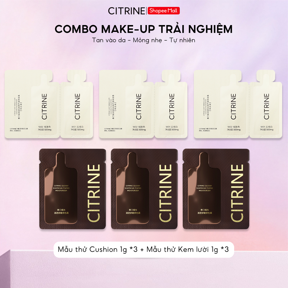 Sample Kem Lười & Cushion - CITRINE - Bộ 6 Gói Mẫu Thử [1g] Cho Lớp Nền Hoàn Hảo