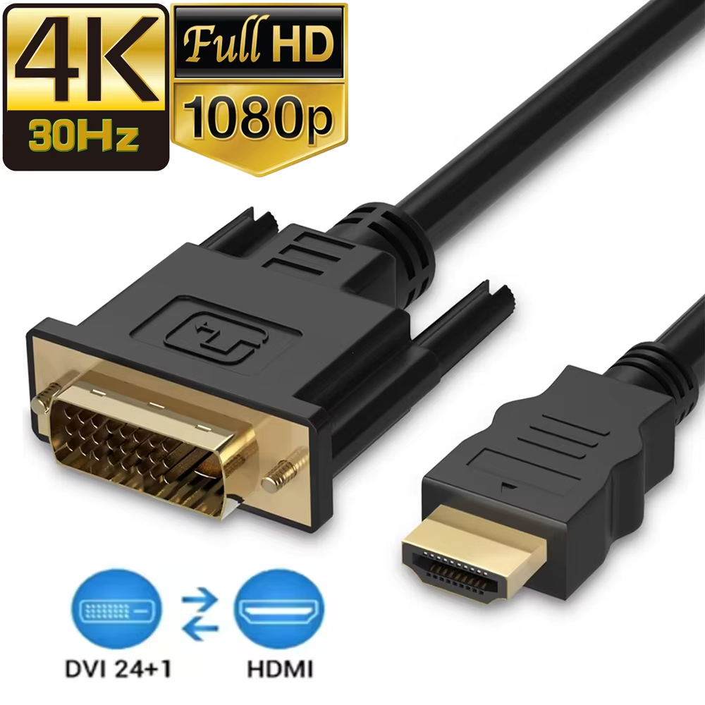 Cáp 4K HDMI sang DVI Cáp DVI sang HDMI hai chiều hoặc DVI sang HDMI Cáp chuyển đổi cho PS5 Xbox PC H