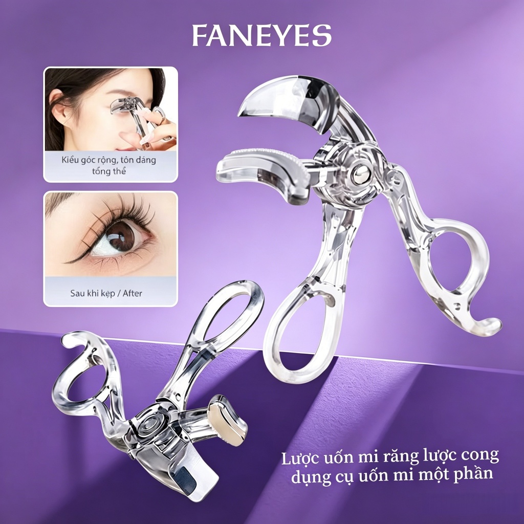 FANEYES Kẹp mi một chạm là cong góc rộng hoa mặt trời định hình cong bền lâu dễ dùng cho nữ người mớ