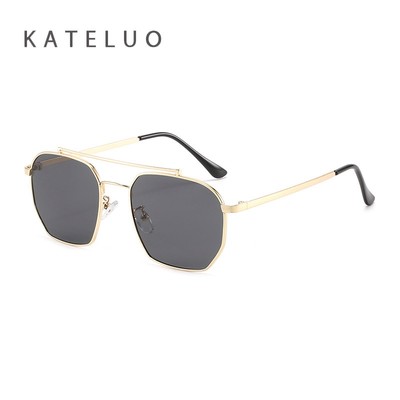 KATELUO Thời Trang Nữ Retro Hình Bầu Dục Kính Mát Kim Loại Chống Tia UV400 Kính Mắt Cho Tiệc Ngoài Trời S25189
