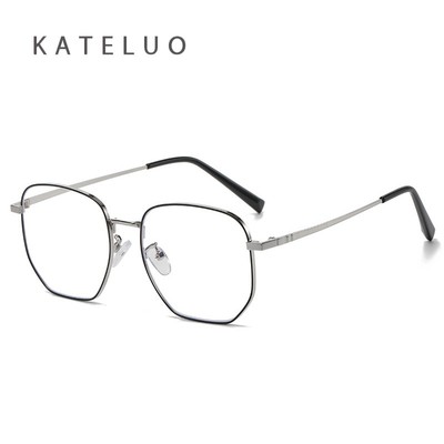 KATLUO Hàng Mới Về Unisex Kính Mắt Thời Trang Full Rim Kim Loại Khung Không Đều Kính Chống Ánh Sáng Xanh 122204