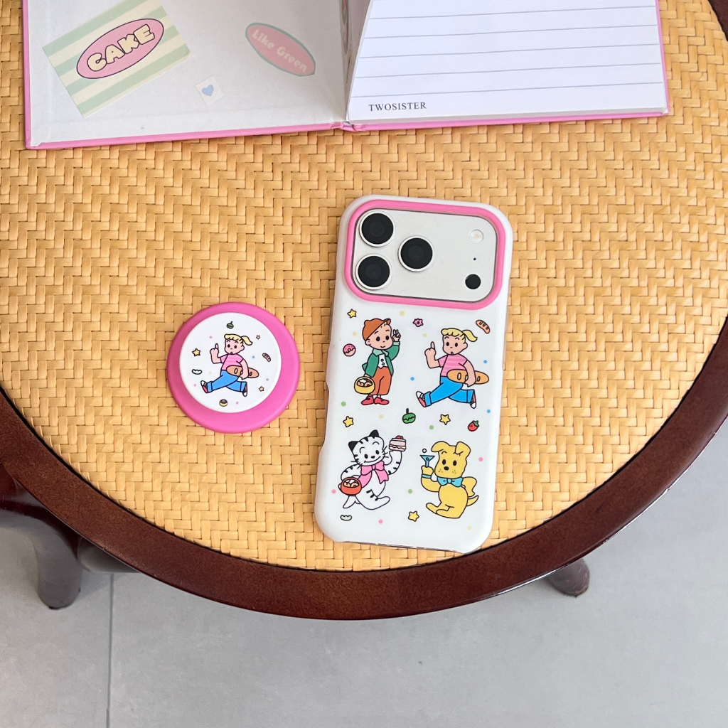 Hoạt Hình Không Dây Sạc Haruta Osamu Họa Tiết Có Giá Đỡ Từ Tính Ốp lưng Cho iPhone 17, 16, 15 Pro Ma