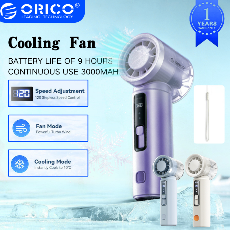 Orico Quath Cầm Tay Mini Thiết Kế Nhỏ Gọn Gió Mạnh Turbo 3000mAh Tiện Lợi số cầm tay quạt tích điện 