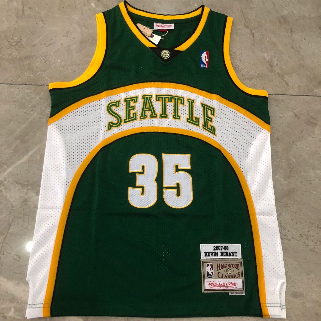 Thêu Dày Đặc Nam Seattle SuperSonics Kevin Durant 2007-08 Mitchell Ness Gỗ Cứng Cổ Điển Thể Thao Bón