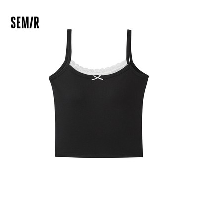 Semir Mùa Hè Ren Ruffle Đường Cổ Áo Tinh Tế Nơ Tầng Đế Thường Ngày Đồ Lót Nhà Nữ