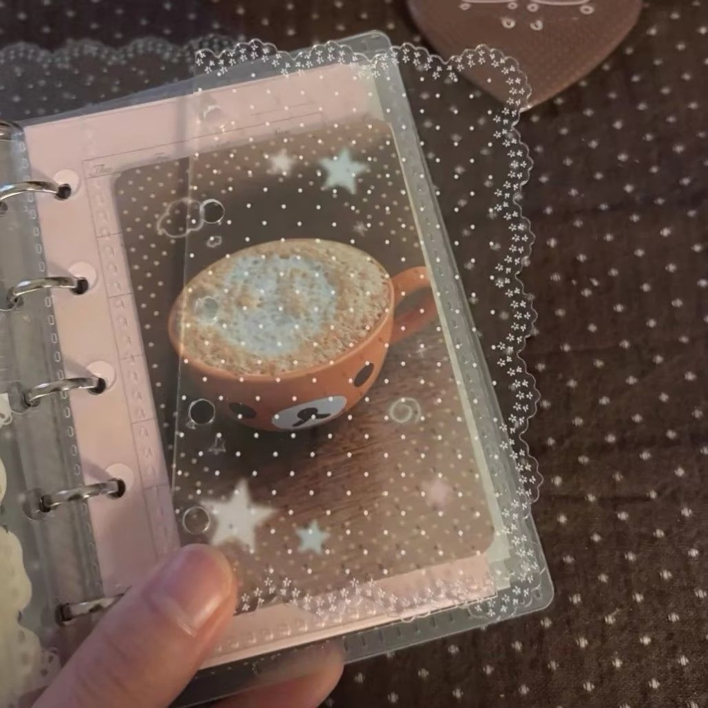 Dot Lace M5 PVC Tấm Chia Trang 5-Hole Chấm Bi Lace Planner Tấm Chia Trang Insert Trong Suốt Ruột Sổ 