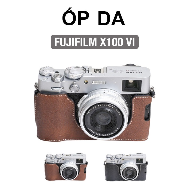[Light Camera] ốp da Fujifilm X100Vi ốp bảo vệ cho máy ảnh có dây đeo FA002