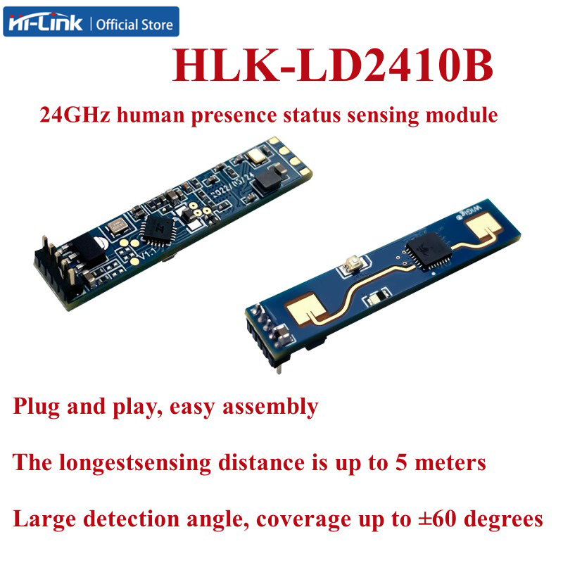 5 CÁI HLK-LD2410B LD2412 LD2450 24G Mô-đun cảm biến Radar hiện diện của con người Máy dò chuyển động