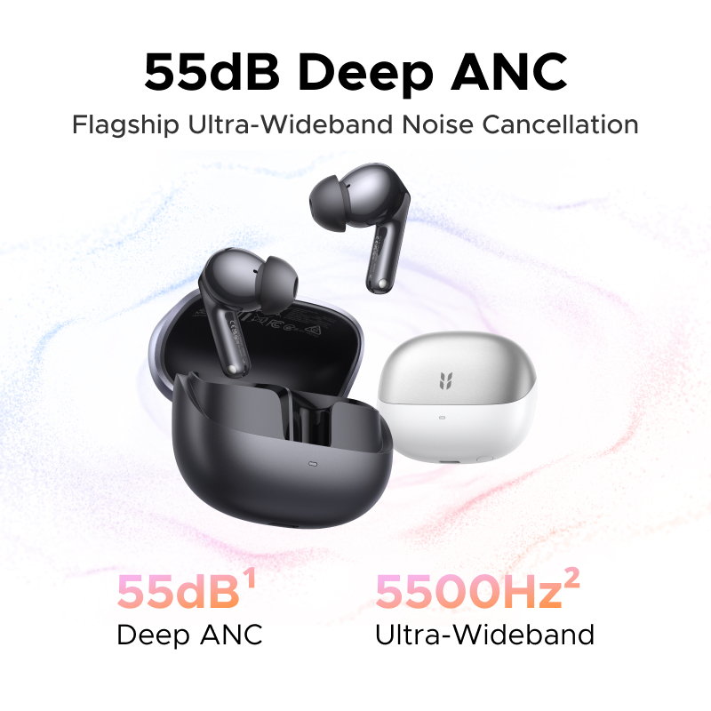 Tai nghe không dây UGREEN HiTune EchoBuds Plus, Bluetooth 6.0, chống ồn chủ động -55dB ANC , pin 50h, LDAC, Hi-Res, IPX5, Hỗ trợ ứng dụng
