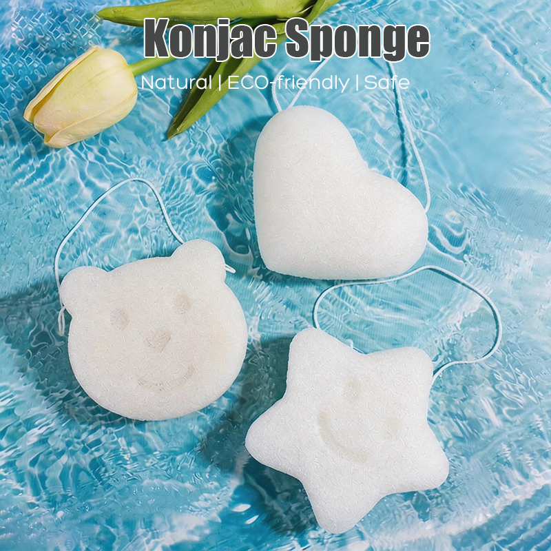 Phim hoạt hình khô Konjac Sponge Baby Bath Puff Kids Face & Body Gentle Bath Scrub Sponge