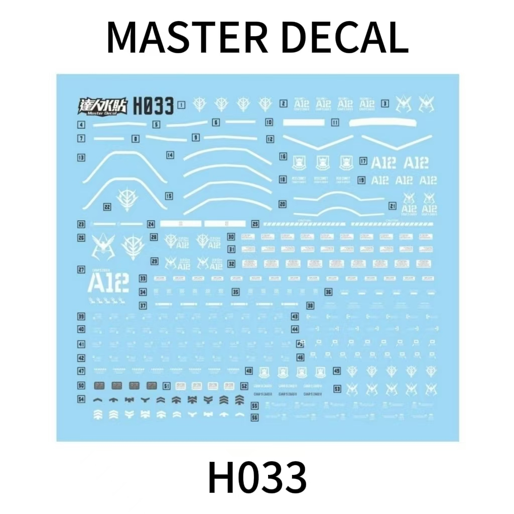 Decal trượt nước MASTER H033 HG GTO RED ZAKU II 2