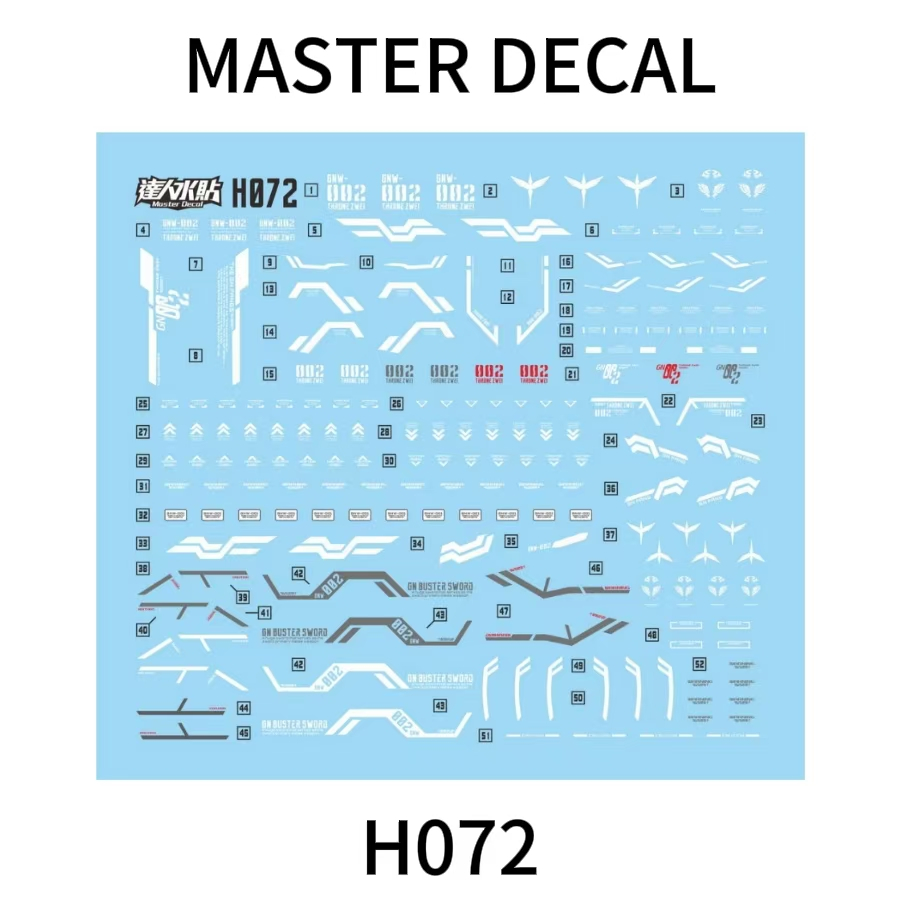 MASTER H072 HG 00 1 / 144 GNW-002 THRONE ZWEI Đề can trượt nước