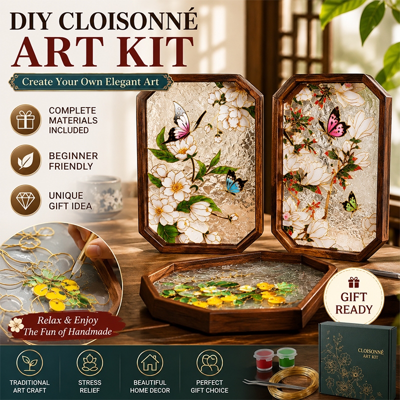 DIY Handmade Cloisonné Kit Butterfly Flower Art Frame Craft Material Set Home Decor
