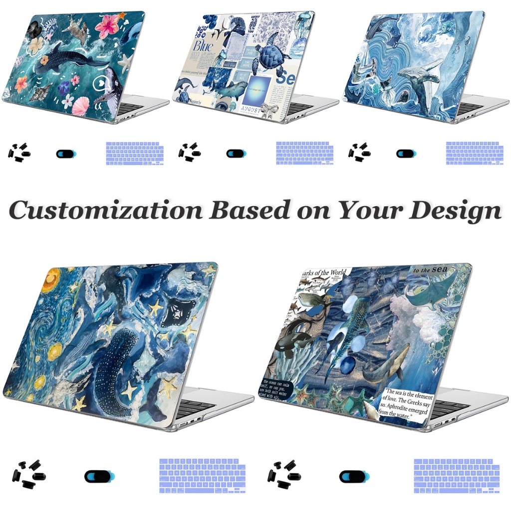 Ốp điện thoại in hình minh họa chân dung Shark Ocean cho MacBook 2026 NEO A3404 2026 Air13 M5 M4 A32