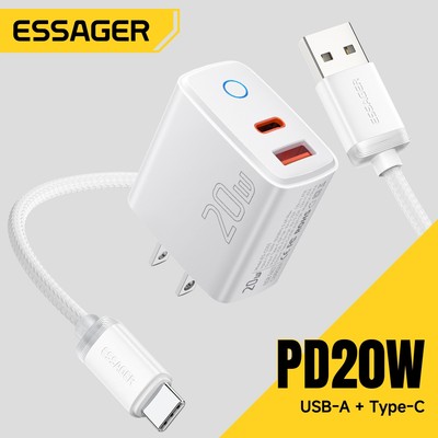 Bộ sạc Essager 20W + A-C Chip thông minh để làm mát nhanh cổng kép A + C