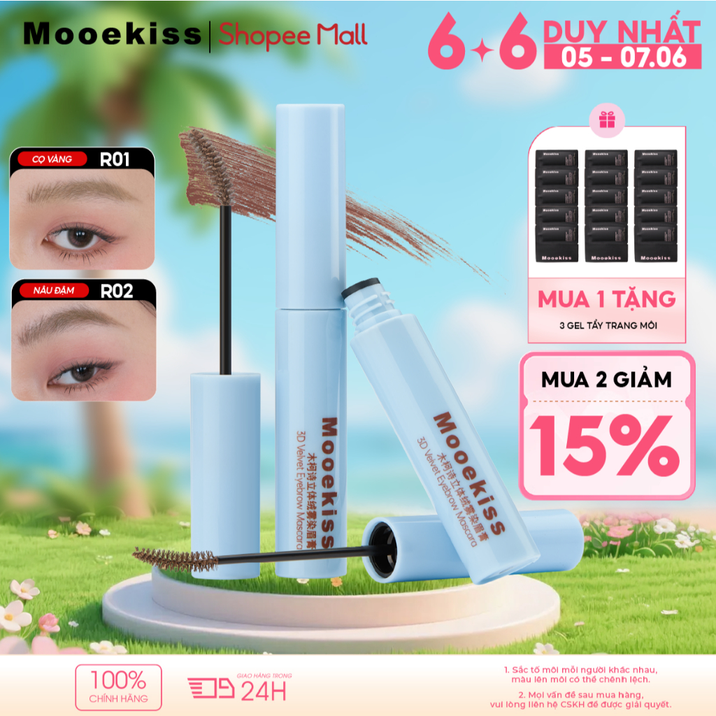 Mascara Chân Mày Mooekiss 3g, Định Hình Sợi Mày, Chống Nước Mồ Hôi, Lâu Trôi, Không LemChống NướcTự NhiênTạo SợiChống Mồ HôiNgười Mới Bắt Đầu | BigBuy360 - bigbuy360.vn