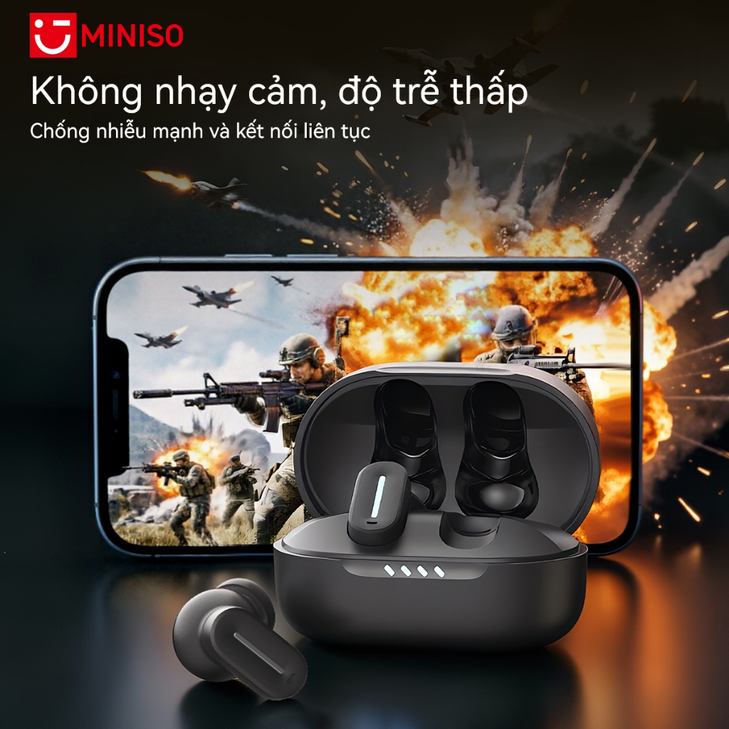 MINISO MS132 Tai nghe không dây nhét tai Bluetooth 6.0 Tai nghe Bluetooth Tai nghe chống ồn Màn hình LED đa năng Chất lượng âm thanh Hi-Fi Tương thích với iOS / Android / PC | BigBuy360 - bigbuy360.vn