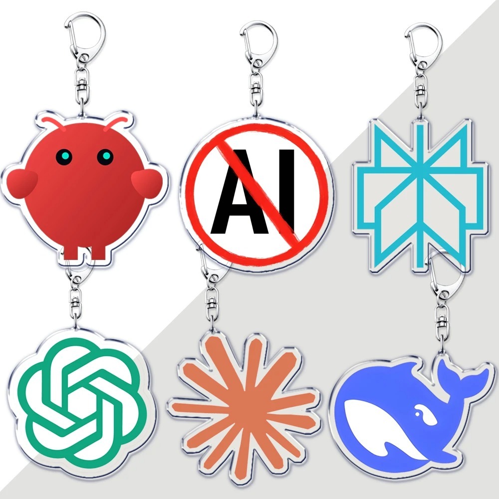 Hot AI Logo Móc Khóa Dành Cho Nữ Phụ Kiện Túi Móc Chìa Khóa OpenAI Claude Grok ChatGPT Deepseek Gemi