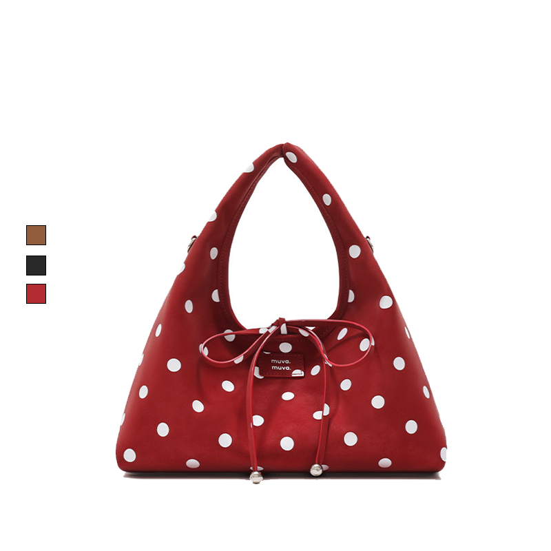 MUVA Pop Polka Dot Retro Rice Ball Bag Túi xách nữ Đồ lặt vặt Túi xách nhỏ Túi đựng có thể Túi Messe