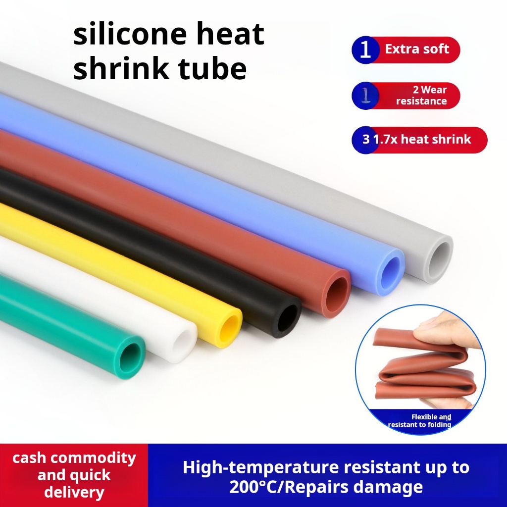Ống co nhiệt silicon dày, mềm mại, chịu nhiệt độ cao, 200 °C, Ống co nhiệt cao su silicon chịu áp lự