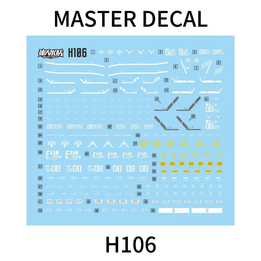 Decal trượt nước Schneid MASTER H106 HG EFREET (Không có hình, không có mẫu)