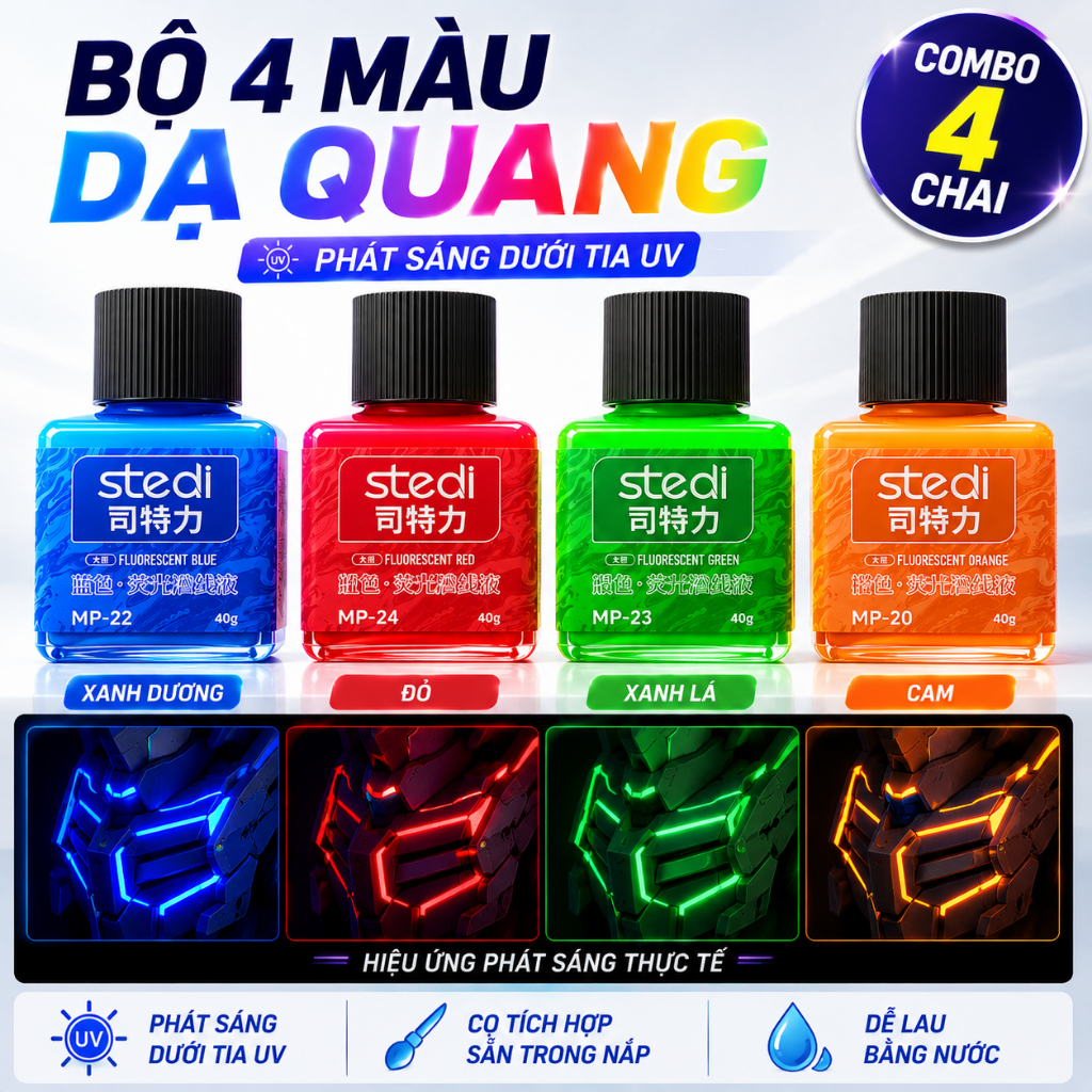 STEDI Panel Line Sơn gốc nước – Bộ Combo 4 màu – Dành cho lớp lót bảng điều khiển Gundam, Gunpla và 