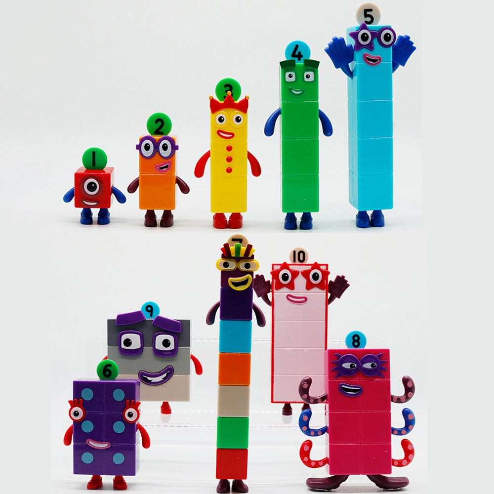 5 Cái / bộ Numberblocks Hình Hành Động Pvc Tượng Bộ Sưu Tập Mô Hình Đồ Chơi Giáo Dục Số 1 Đến 10 Món