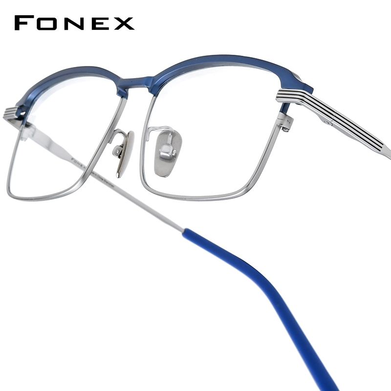 FONEX Titan Kính Khung Nam Thiết Kế Thương Hiệu Vuông Siêu Nhẹ Kính Mắt Nhật Bản Siêu Nhẹ-Vọng Lượng