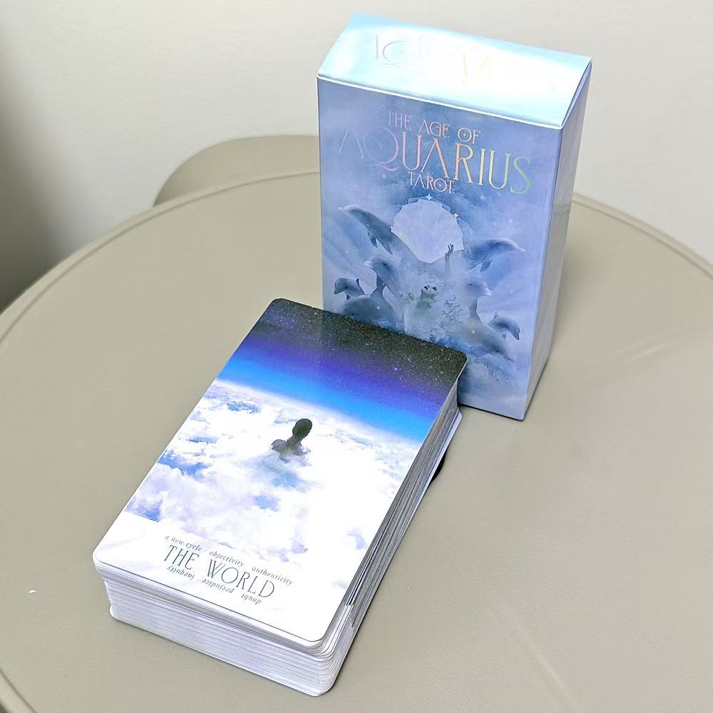 Bảo Bình Tarot Age of Aquarius 10.3 * 6cm 78 + 3 Thẻ Hướng Dẫn Waite Series Board Game Cards Tarot A