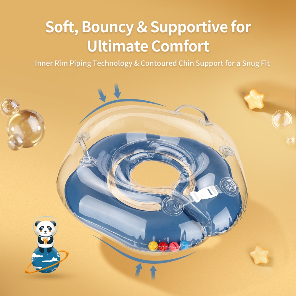 Phao Bơi Cổ Swimbobo Chống Lật, PVC Mềm Mại, Có Chuông Cho Bé Sơ Sinh