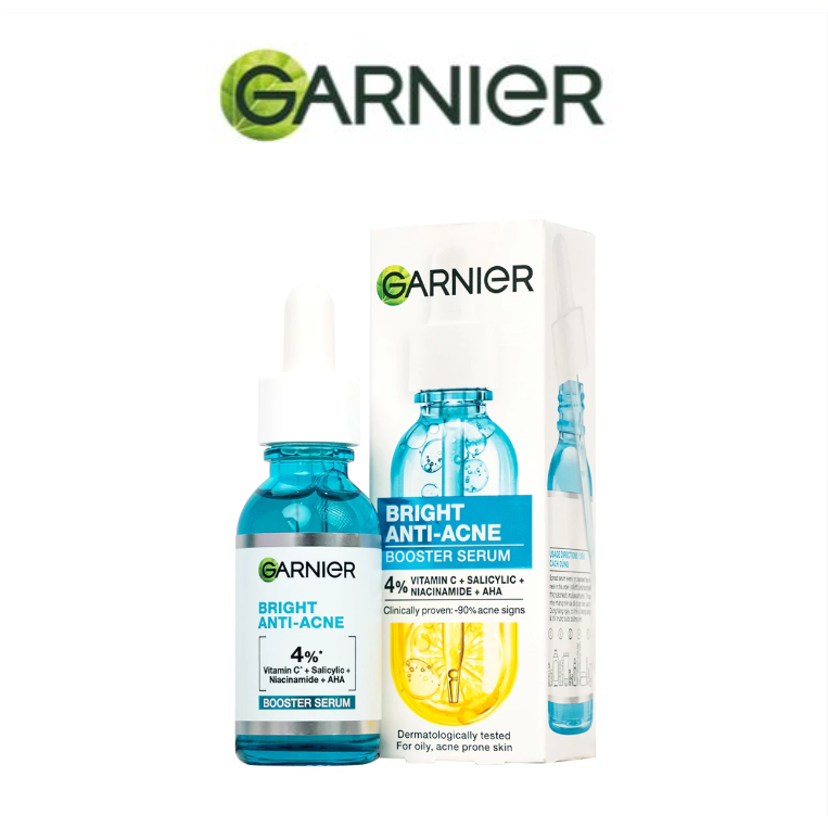 Garnier 4% Anti Acne Salicylic Acid Serum Vitamin C Niacinamide AHA 30ml