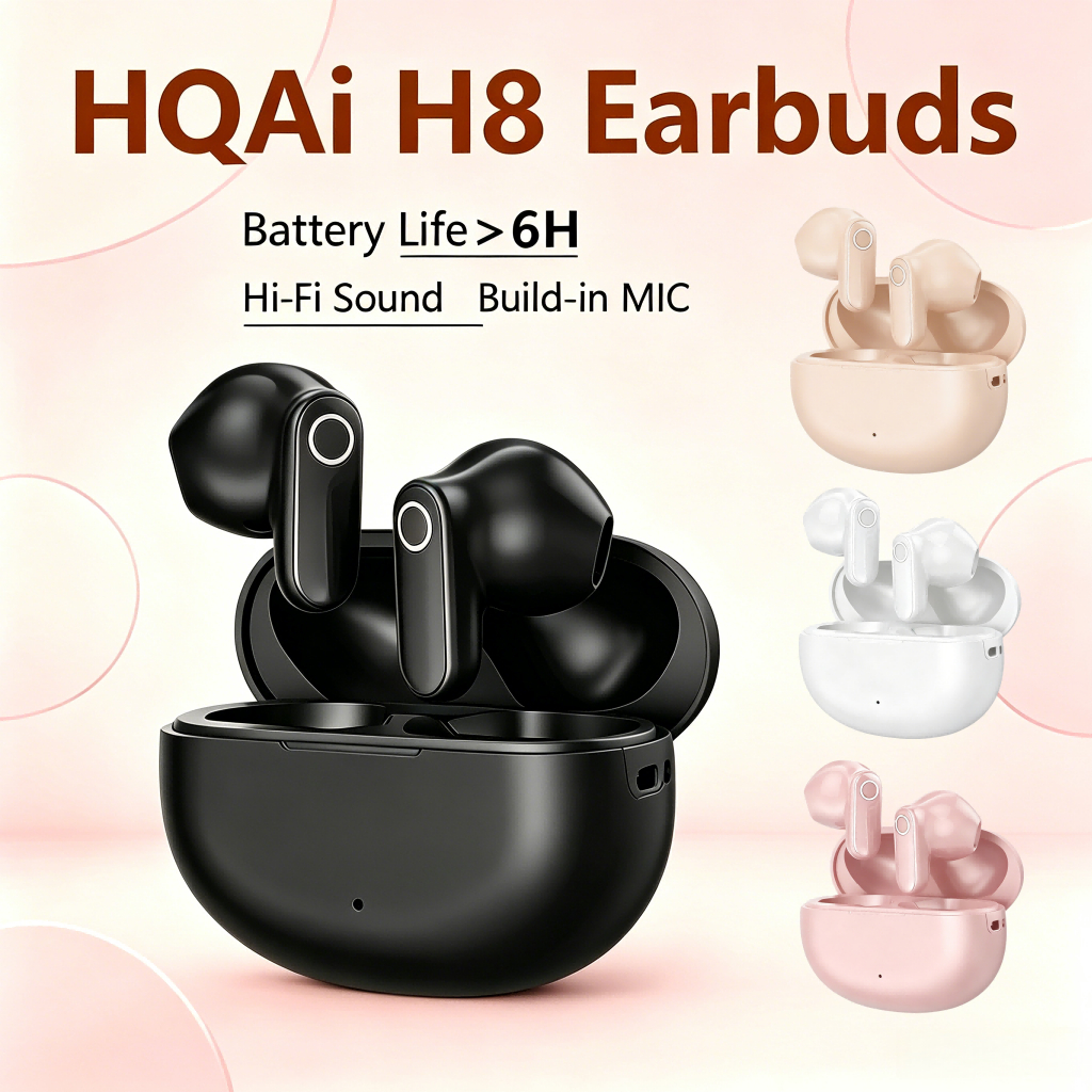 Tai nghe HQAi H8 Tai nghe âm thanh Hi-Fi Tai nghe Mic tích hợp Tai nghe khử tiếng ồn không dây Heaph