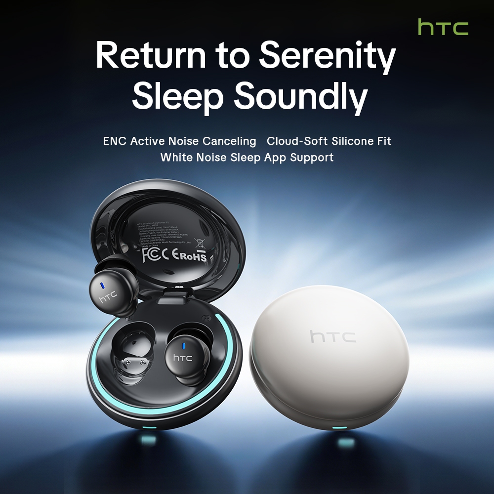HTC NE92 Tai nghe Bluetooth Sleep 6.0 HIFI Tai nghe không dây ENC Khử tiếng ồn chủ động Thời lượng pin lên đến 80 giờ | BigBuy360 - bigbuy360.vn