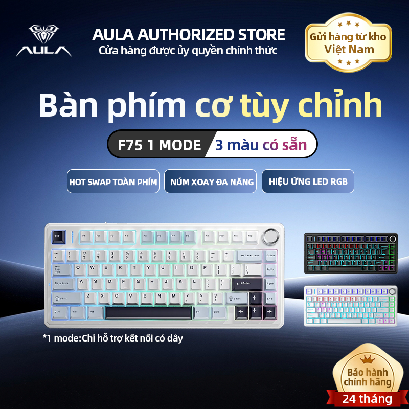 Bàn phím chơi game cơ khí trục xanh AULA F75 Trục đỏ 1 chế độ Kết nối có dây | BigBuy360 - bigbuy360.vn