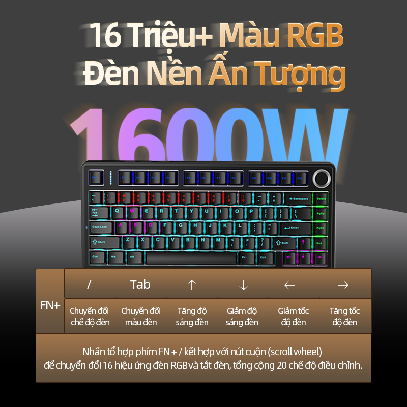 Bàn phím chơi game cơ khí trục xanh AULA F75 Trục đỏ 1 chế độ Kết nối có dây | BigBuy360 - bigbuy360.vn