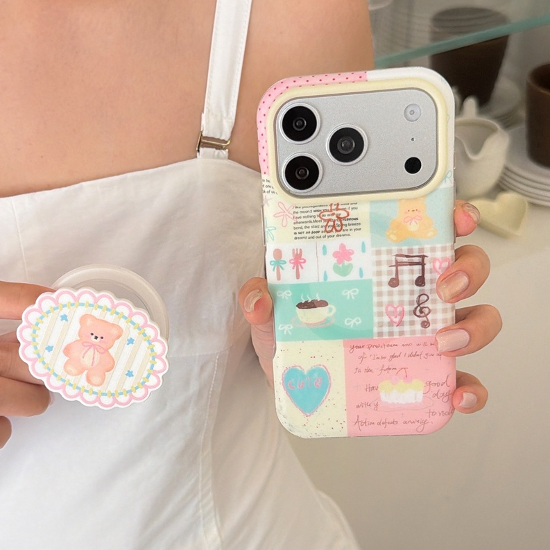 Dành cho iphone Case 17 Pro Max 16 Pro Max 15 Pro Max Cub Cake Grid phone Case