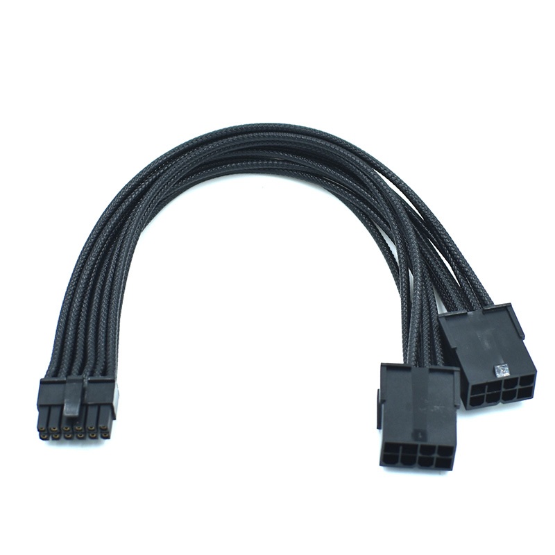 16AWG có dây cáp họa tiết bện Dual PCIe 8 Pin Nữ sang Mini 12 Pin Nam GPU Power Adapter Cáp cho NVID
