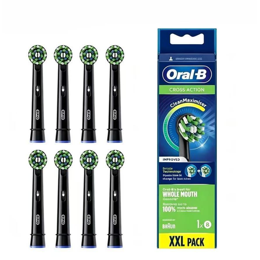 Oral-B EB50RB Black CrossAction CleanMaximiser Brush Heads 8 Cái Nạp lại cho Oral B Vitality Pro D12