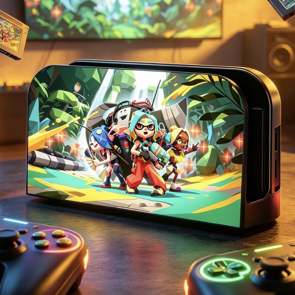 Ốp lưng Switch2 Dock Station, Nintendo Switch 2 DOCK Station Splatoon RAIDERS Bìa chủ đề Vỏ cứng tươ
