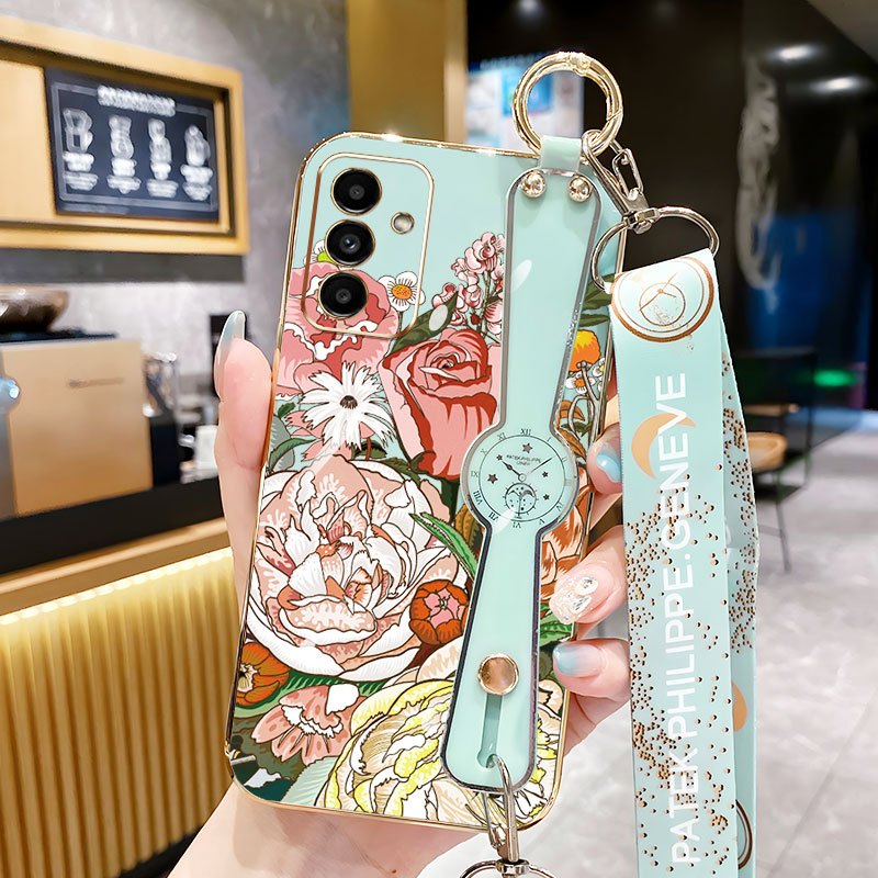 Ốp Điện Thoại YBD Cho Samsung Galaxy A26 A34 A35 A36 A53 A54 A55 A56 M54 F54 5G Vintage In Hoa Mạ Đi