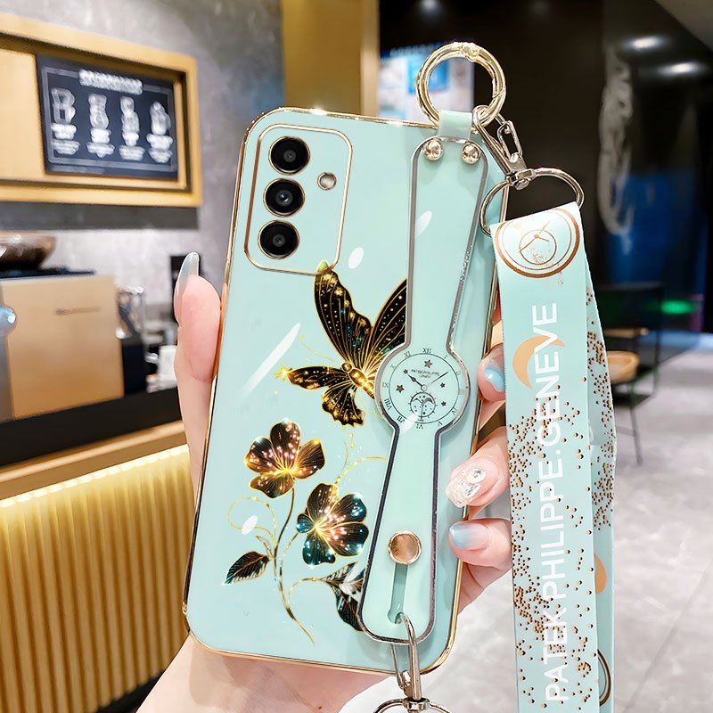 Ốp Lưng YBD Cho Samsung Galaxy A26 A34 A35 A36 A53 A54 A55 A56 M54 F54 5G Mạ Vàng Bướm Vàng Chống Rơ