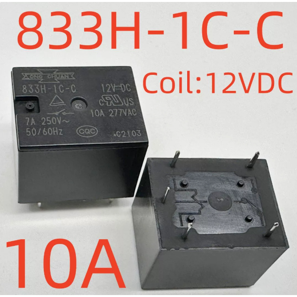 Rơle 5 chân 10A chính hãng hoàn toàn mới 833H-1C-C 12VDC T73C