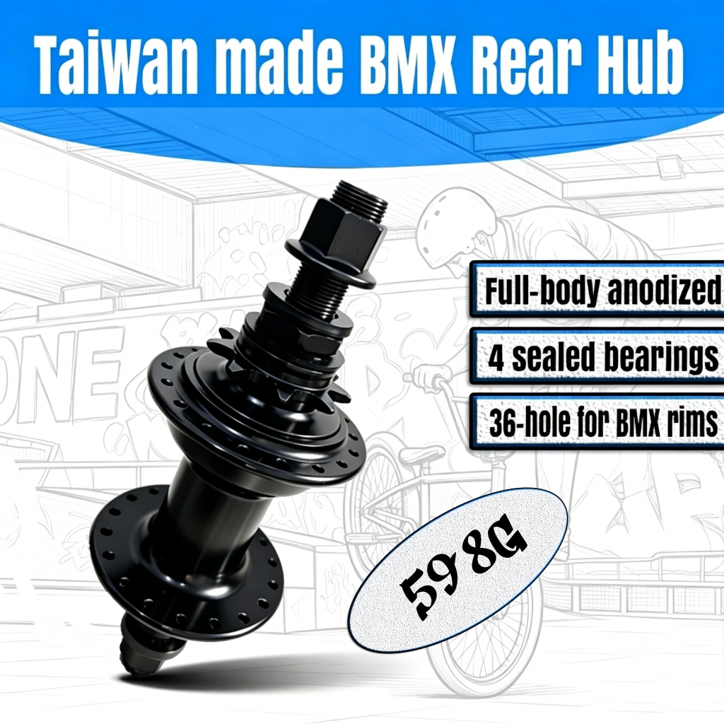Đài Loan sản xuất BMX Freestyle Bike BMX Hub BIKE AL6061 Nam trung tâm phía sau 4 vòng bi kín