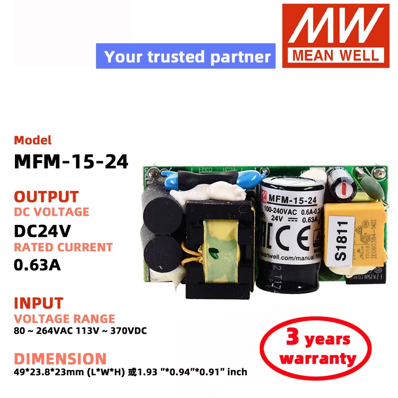 MEAN WELL MFM-15-5 MFM-15-12 MFM-15-24 MFM-15-15 Meanwell Chuyển Đổi Nguồn Điện DC