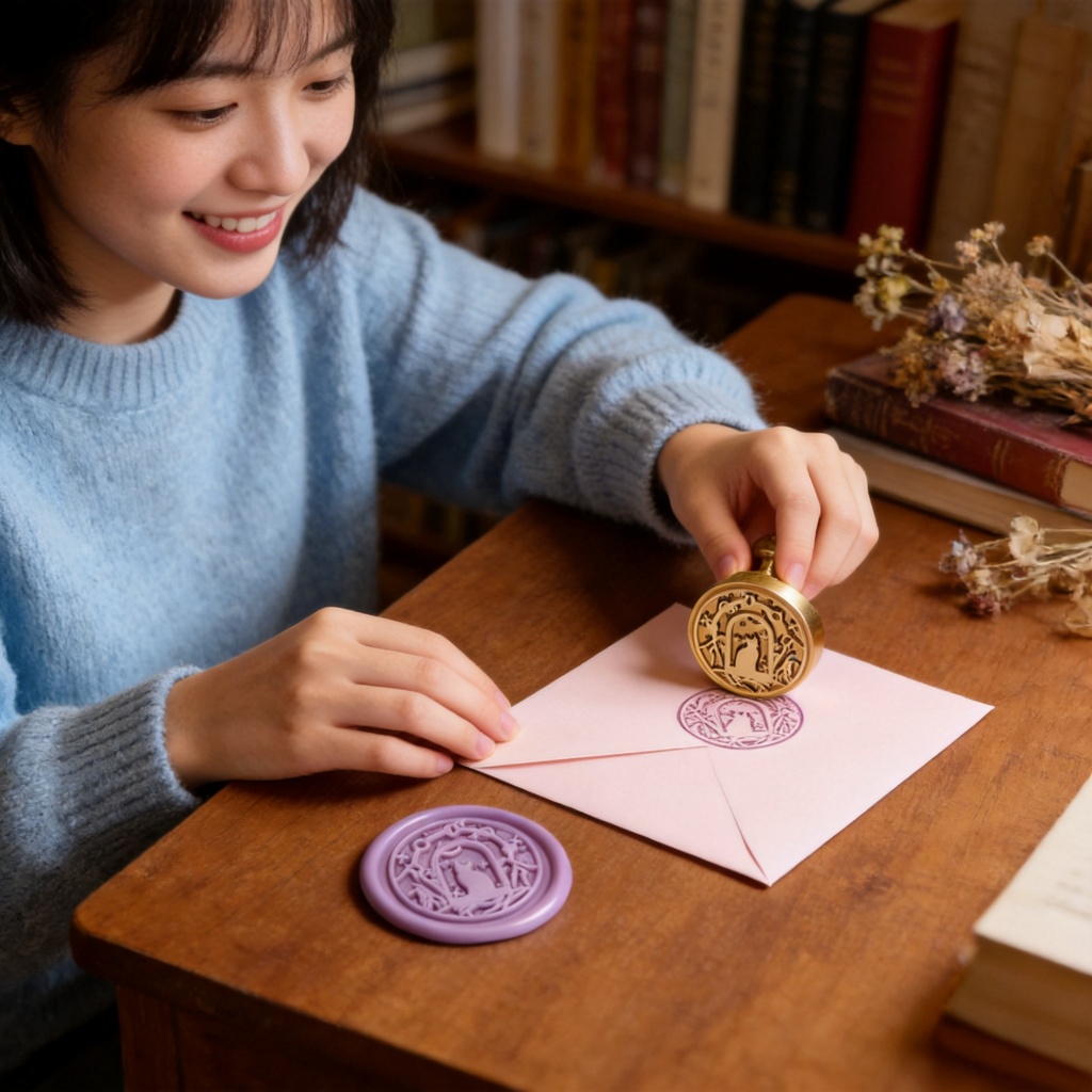Niêm phong niêm phong Sáp Seal Head Stealing Stars Họa tiết sáng tạo dễ thương 2.5cm Seal