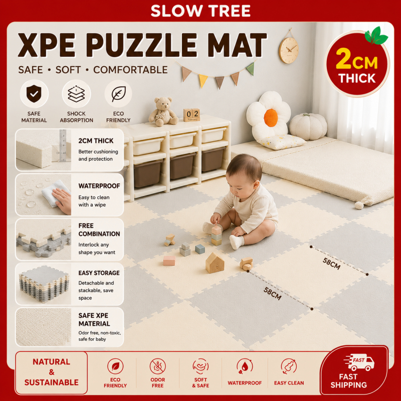 Thảm xốp XPE lót sàn gia đình cho bé, dày 60x60x2cm, không độc hại, 1 cái