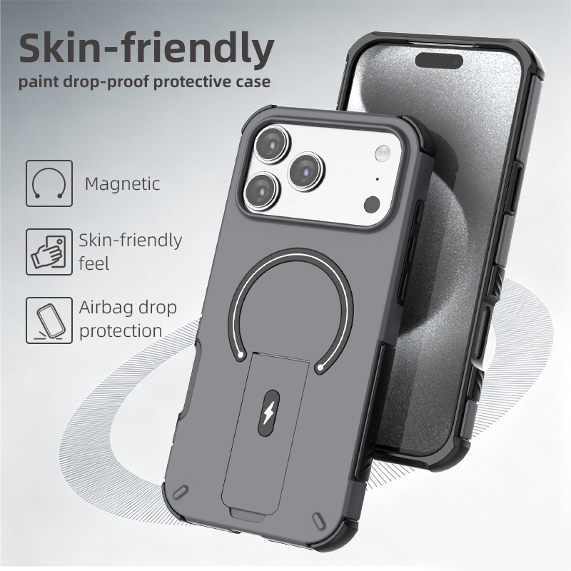 Túi Khí Chống Sốc Từ Tính Dành Cho iPhone 17 Pro Max Vỏ Mini Giá Đỡ Cho iPhone17 16 Plus i16 Vỏ Cứng