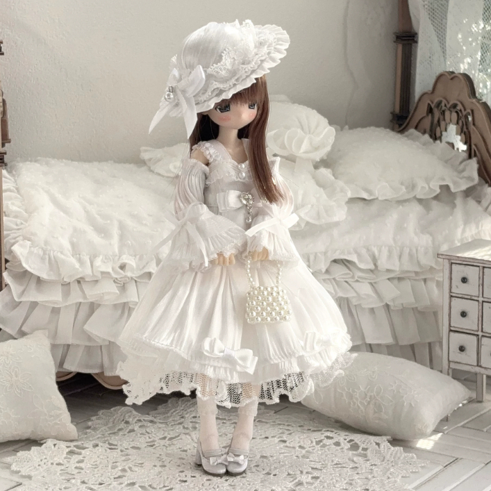 Bộ mũ trắng quần áo búp bê Azone, ob22, ob24